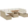 Image de vidaXL - Tuinbank - Set - met - opslag - 10 - pcs - Beige - Poly - rattan