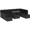Image de vidaXL - Tuinbank - Set - met - opslag - 10 - pcs - Zwart - Poly - rattan