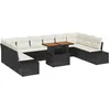 Image de vidaXL - Tuinbank - Set - met - opslag - 11 - pcs - Zwart - Poly - rattan