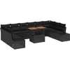 Image de vidaXL - Tuinbank - Set - met - opslag - 11 - pcs - Zwart - Poly - rattan