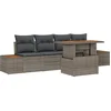 Image de vidaXL - Tuinbank - Set - met - opslag - 5 - pcs - Grijs - Poly - rattan