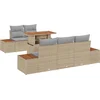Image de vidaXL - Tuinbank - Set - met - opslag - 6 - pcs - Beige - Poly - rattan