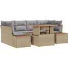 Image de vidaXL - Tuinbank - Set - met - opslag - 7 - pcs - Beige - Poly - rattan