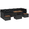 Image de vidaXL - Tuinbank - Set - met - opslag - 8 - pcs - Zwart - Poly - rattan