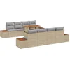 Image de vidaXL - Tuinbank - Set - met - kussen - met - opslag - 9 - pcs - Beige - Poly - rattan