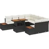 Image de vidaXL - Tuinbank - Set - met - opslag - 9 - pcs - Zwart - Poly - rattan