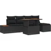 Image de vidaXL - Tuinbank - Set - met - opslag - 6 - pcs - Zwart - Poly - rattan