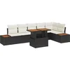 Image de vidaXL - Tuinbank - Set - met - opslag - 7 - pcs - Zwart - Poly - rattan