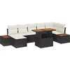 Image de vidaXL - Tuinbank - Set - met - opslag - 8 - pcs - Zwart - Poly - rattan