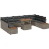 Image de vidaXL - Tuinbank - Set - met - opslag - 11 - pcs - Grijs - Poly - rattan