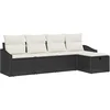 Image de vidaXL - Bankstel - met - kussen - met - opslag - Zwart - poly - rattan