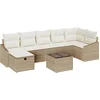 Image de vidaXL - Bankstel - met - kussen - met - opslag - Beige - poly - rattan