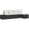 Image de vidaXL - Tuinbank - Set - met - kussen - 5 - pcs - poly - rattan