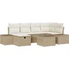 Image de vidaXL - Tuinbank - Set - met - kussen - 7 - pcs - Beige - poly - rattan