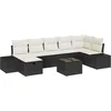 Image de vidaXL - Tuinbank - Set - met - kussen - 8 - pcs - Zwart - poly - rattan