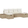 Image de vidaXL - Tuinbank - Set - met - kussen - 6 - pcs - Beige - poly - rattan