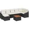 Image de vidaXL - Tuinbank - Set - met - kussen - met - opslag - 8 - pcs - Zwart - poly - rattan