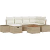 Image de vidaXL - Tuinbank - Set - met - kussen - met - opslag - 7 - pcs - Beige - poly - rattan