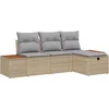 Image de vidaXL - Tuinbank - Set - 4 - st - Beige - poly - rattan