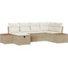 Image de vidaXL - Tuinbank - Set - met - kussen - 6 - pcs - Beige - poly - rattan