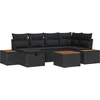 Image de vidaXL - Tuinbank - Set - met - kussen - 7 - pcs - Zwart - poly - rattan