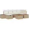 Image de vidaXL - Tuinbank - Set - met - kussen - 7 - pcs - Beige - poly - rattan