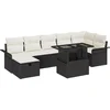 Image de vidaXL - Tuinbank - Set - met - kussen - met - opslag - 8 - pcs - Zwart - Poly - rattan