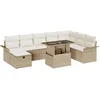 Image de vidaXL - Tuinbank - Set - met - kussen - met - opslag - 9 - pcs - Beige - Poly - rattan