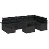 Image de vidaXL - Tuinbank - Set - met - kussen - met - opslag - 9 - pcs - Zwart - Poly - rattan