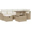 Image de vidaXL - Tuinbank - Set - met - kussen - met - opslag - 7 - pcs - Beige - Poly - rattan