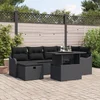 Image de vidaXL - Tuinbank - Set - met - kussen - met - opslag - 7 - pcs - Zwart - Poly - rattan