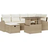 Image de vidaXL - Tuinbank - Set - met - kussen - met - opslag - 7 - pcs - Beige - Poly - rattan