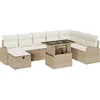 Image de vidaXL - Tuinbank - Set - met - kussen - met - opslag - 9 - pcs - Beige - Poly - rattan
