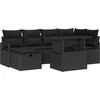 Image de vidaXL - Tuinbank - Set - met - kussen - met - opslag - 7 - pcs - Zwart - Poly - rattan