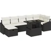 Image de vidaXL - Tuinbank - Set - met - kussen - met - opslag - 8 - pcs - Zwart - Poly - rattan