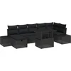 Image de vidaXL - Tuinbank - Set - met - kussen - met - opslag - 8 - pcs - Zwart - Poly - rattan