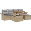 Image de vidaXL - Tuinbank - Set - 6 - st - Beige - poly - rattan