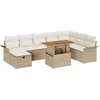 Image de vidaXL - Tuinbank - Set - met - kussen - met - opslag - 9 - pcs - Beige - poly - rattan