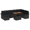 Image de vidaXL - Tuinbank - Set - met - kussen - met - opslag - 9 - pcs - Zwart - poly - rattan
