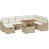 Image de vidaXL - Tuinbank - Set - met - kussen - met - opslag - 9 - pcs - Beige - poly - rattan