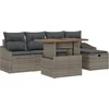 Image de vidaXL - Tuinbank - Set - met - kussen - met - opslag - 6 - pcs - Grijs - poly - rattan