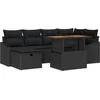 Image de vidaXL - Tuinbank - Set - met - kussen - met - opslag - 7 - pcs - Zwart - poly - rattan