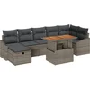 Image de vidaXL - Tuinbank - Set - met - kussen - met - opslag - 8 - pcs - Grijs - poly - rattan