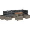 Image de vidaXL - Tuinbank - Set - met - kussen - met - opslag - 8 - pcs - Grijs - poly - rattan