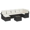 Image de vidaXL - Tuinbank - Set - met - kussen - met - opslag - 8 - pcs - Zwart - Poly - rattan