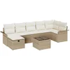 Image de vidaXL - Tuinbank - Set - met - kussen - met - opslag - 8 - pcs - Beige - Poly - rattan