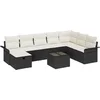 Image de vidaXL - Tuinbank - Set - met - kussen - met - opslag - 9 - pcs - Zwart - Poly - rattan
