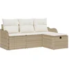 Image de vidaXL - Tuinbank - Set - met - kussen - met - opslag - 4 - pcs - Poly - rattan