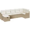 Image de vidaXL - Tuinbank - Set - met - kussen - met - opslag - 7 - pcs - Beige - Poly - rattan