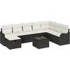 Image de vidaXL - Tuinbank - Set - met - kussen - met - opslag - 9 - pcs - Zwart - Poly - rattan